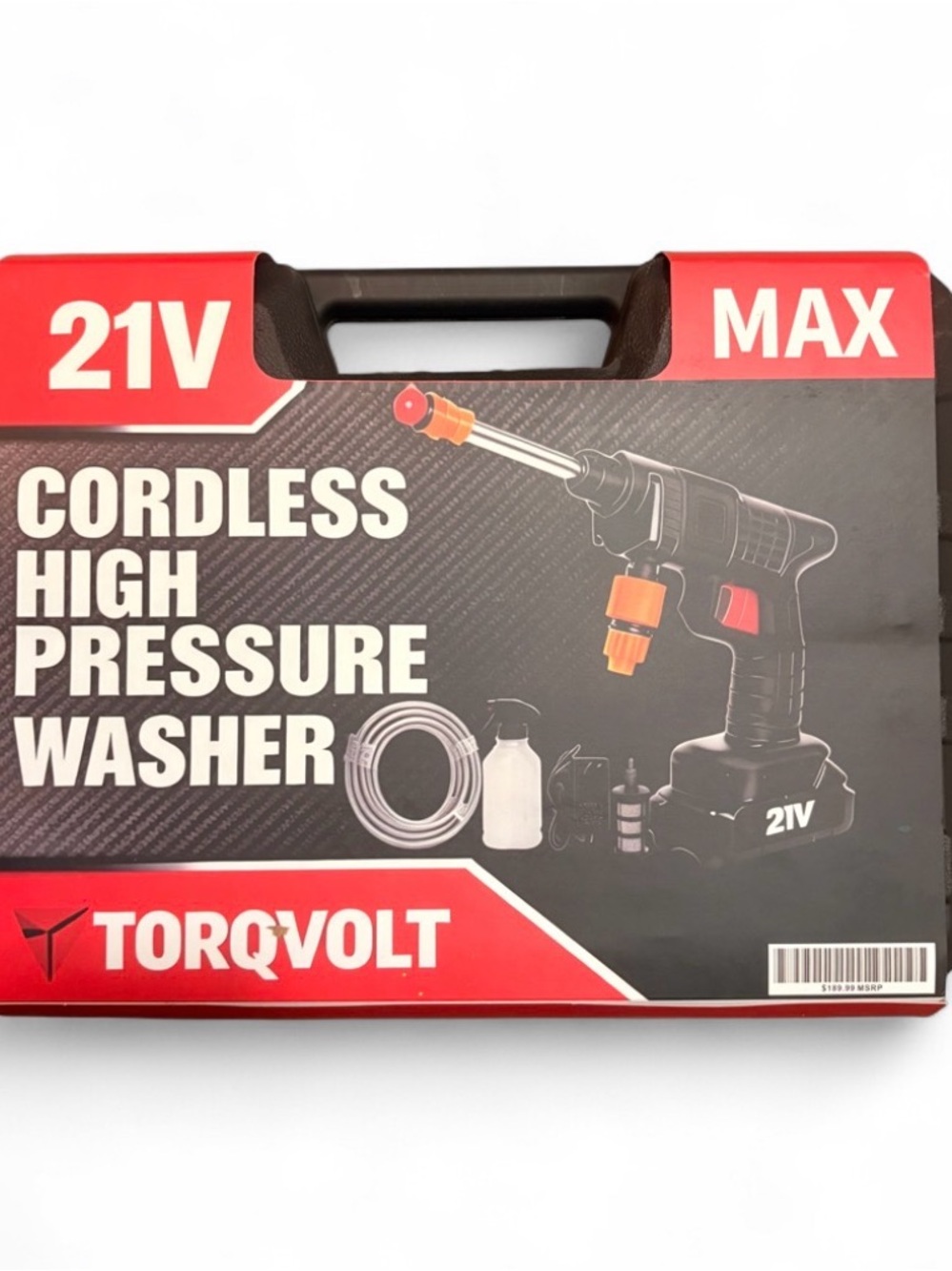 TORQVOLT 21V Cordless High Pressure Washer - Black & Red
